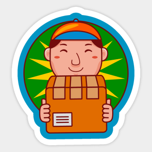 Courier Man Sticker